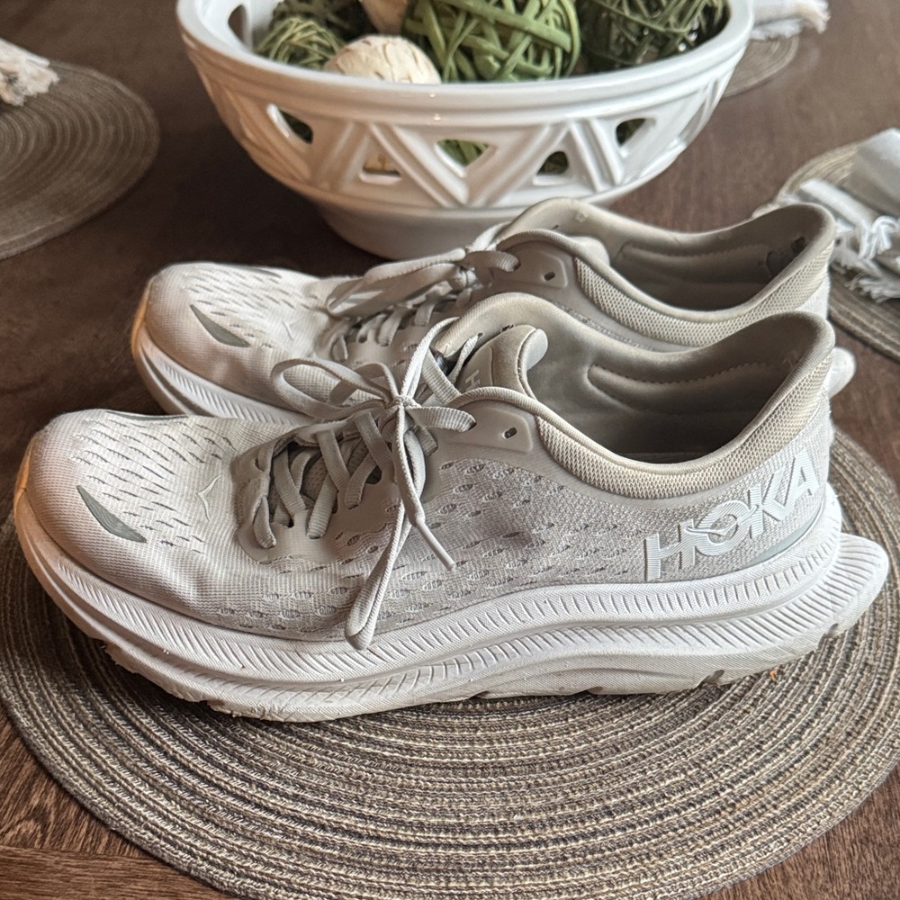 Hoka Cream Athletic Shoes